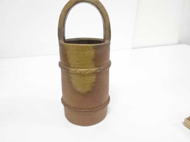  備前焼　森宝山窯　宝山造　手付花入